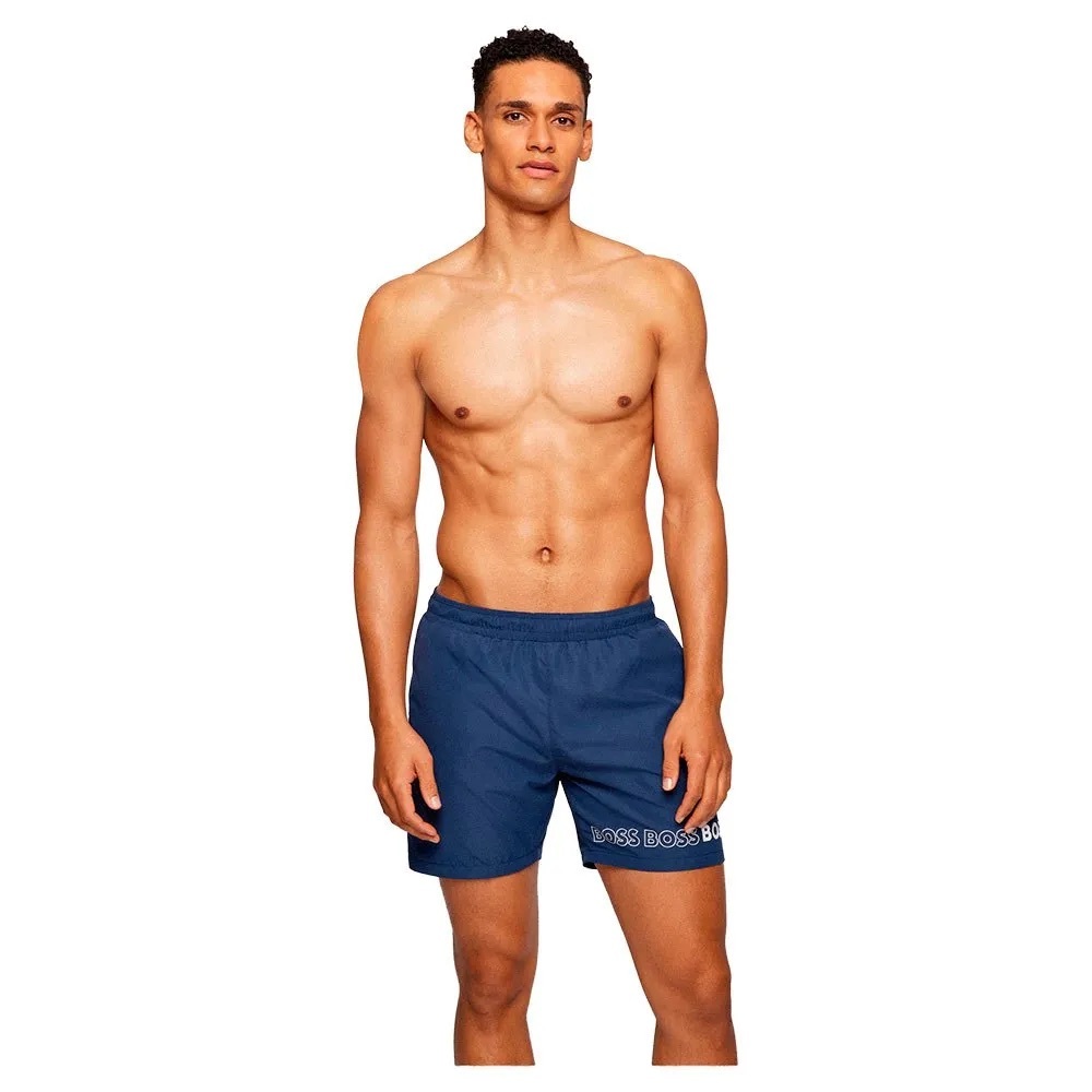 BOSS Dolphin Swim Shorts Men Size L Straight Leg Logo